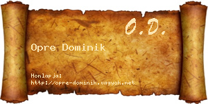 Opre Dominik névjegykártya